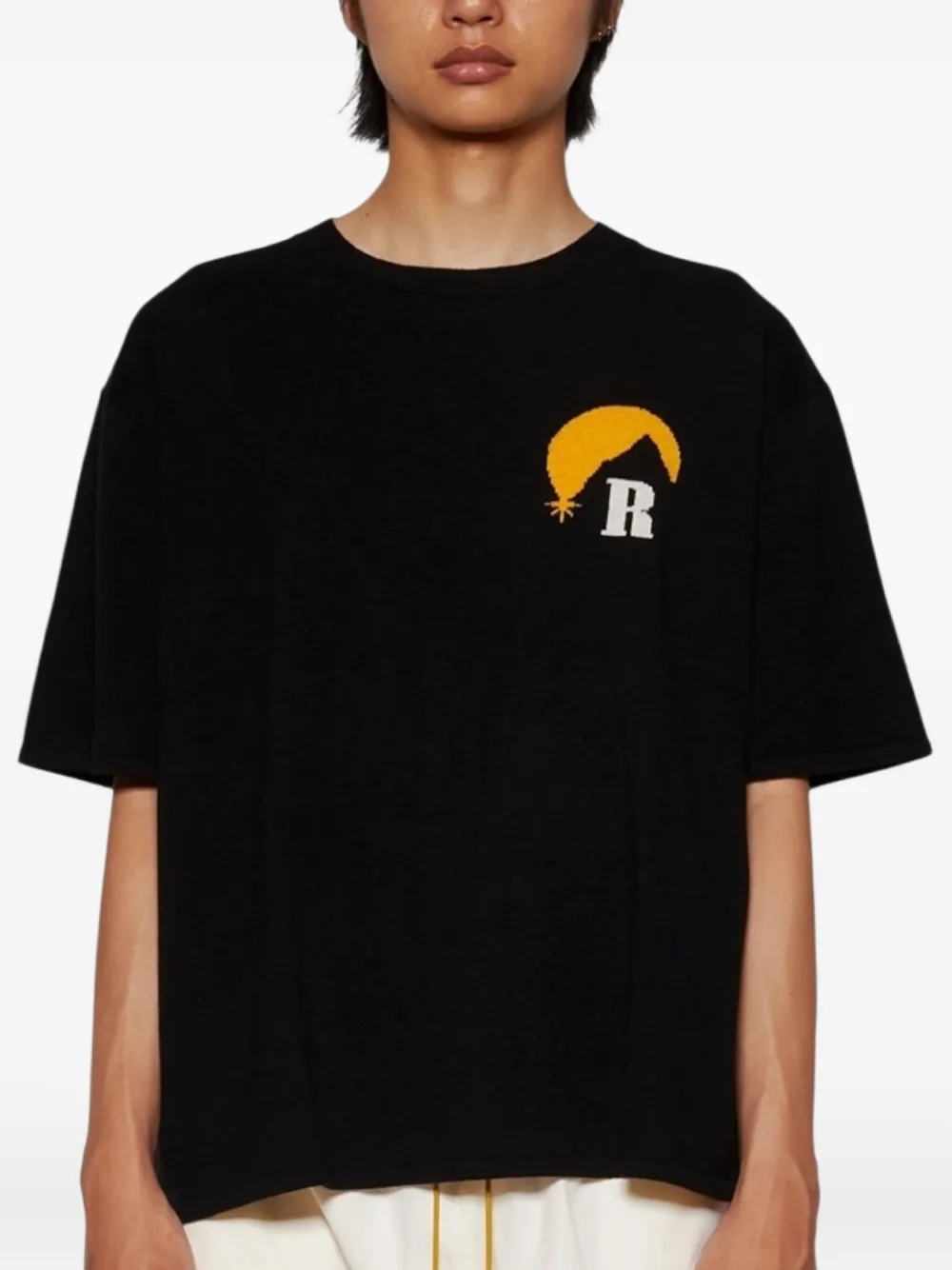 RHUDE Moonlight gebreid T-shirt Zwart