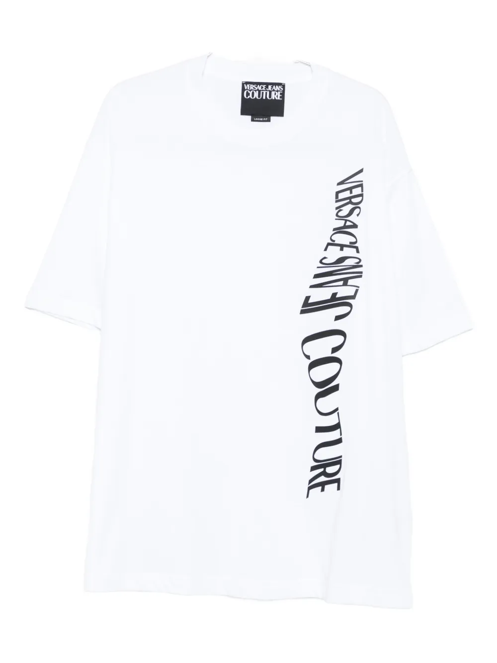 Versace Jeans Couture Vertical-logo T-shirt In White