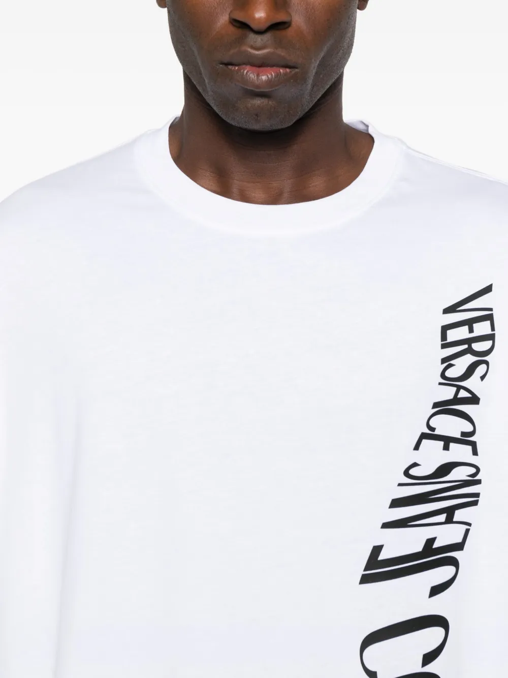 Versace Jeans Couture Vertical-logo T-shirt In White
