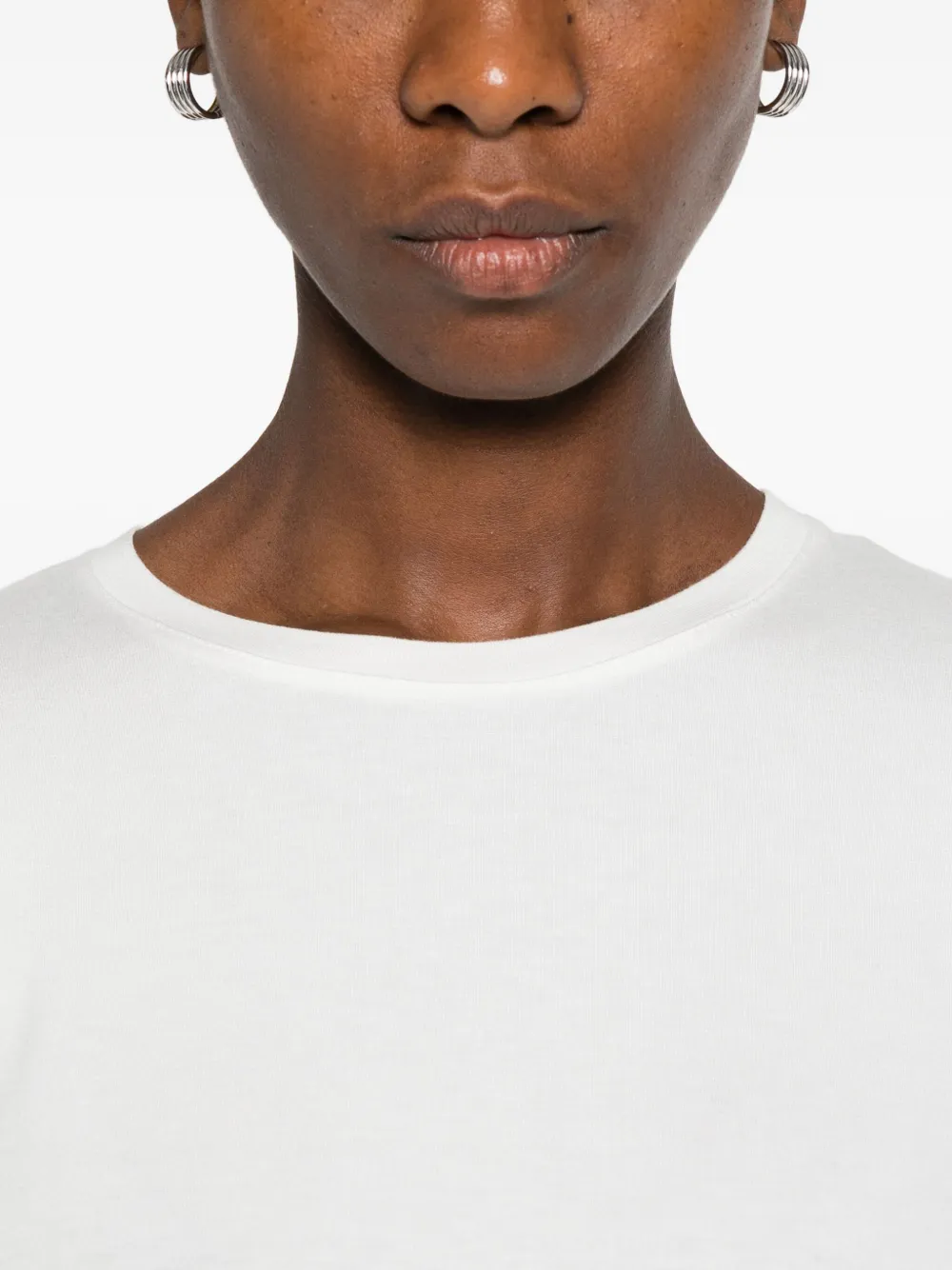 Majestic Long-sleeve Round-neck Sweater In White