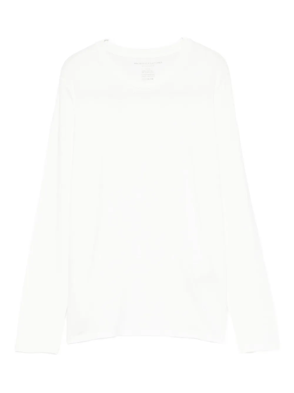 Majestic Long-sleeve Round-neck Sweater In White