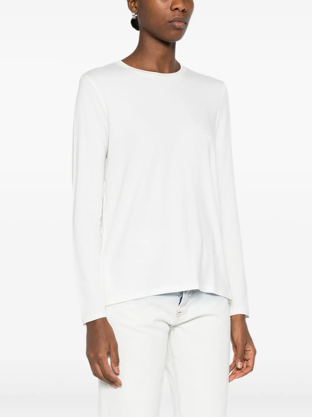 Majestic Filatures Trui met ronde hals Wit