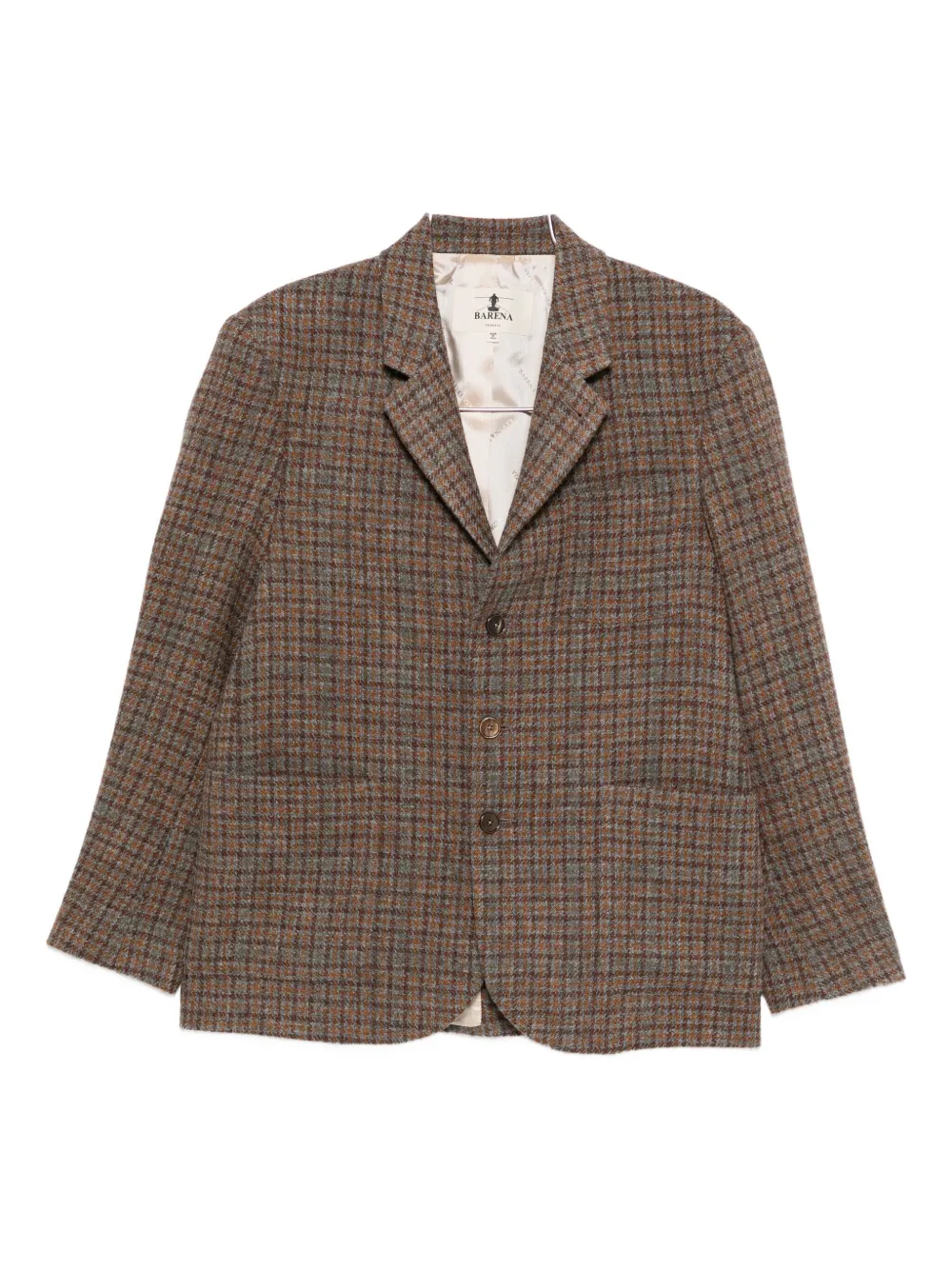 Barena Venezia Checked Three-button Blazer In Brown