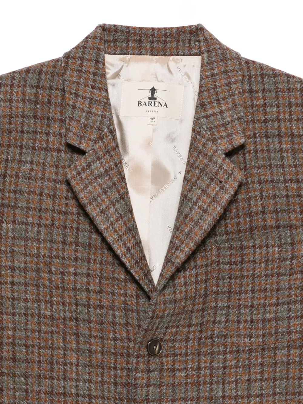 Barena Geruite blazer met drie knopen Bruin