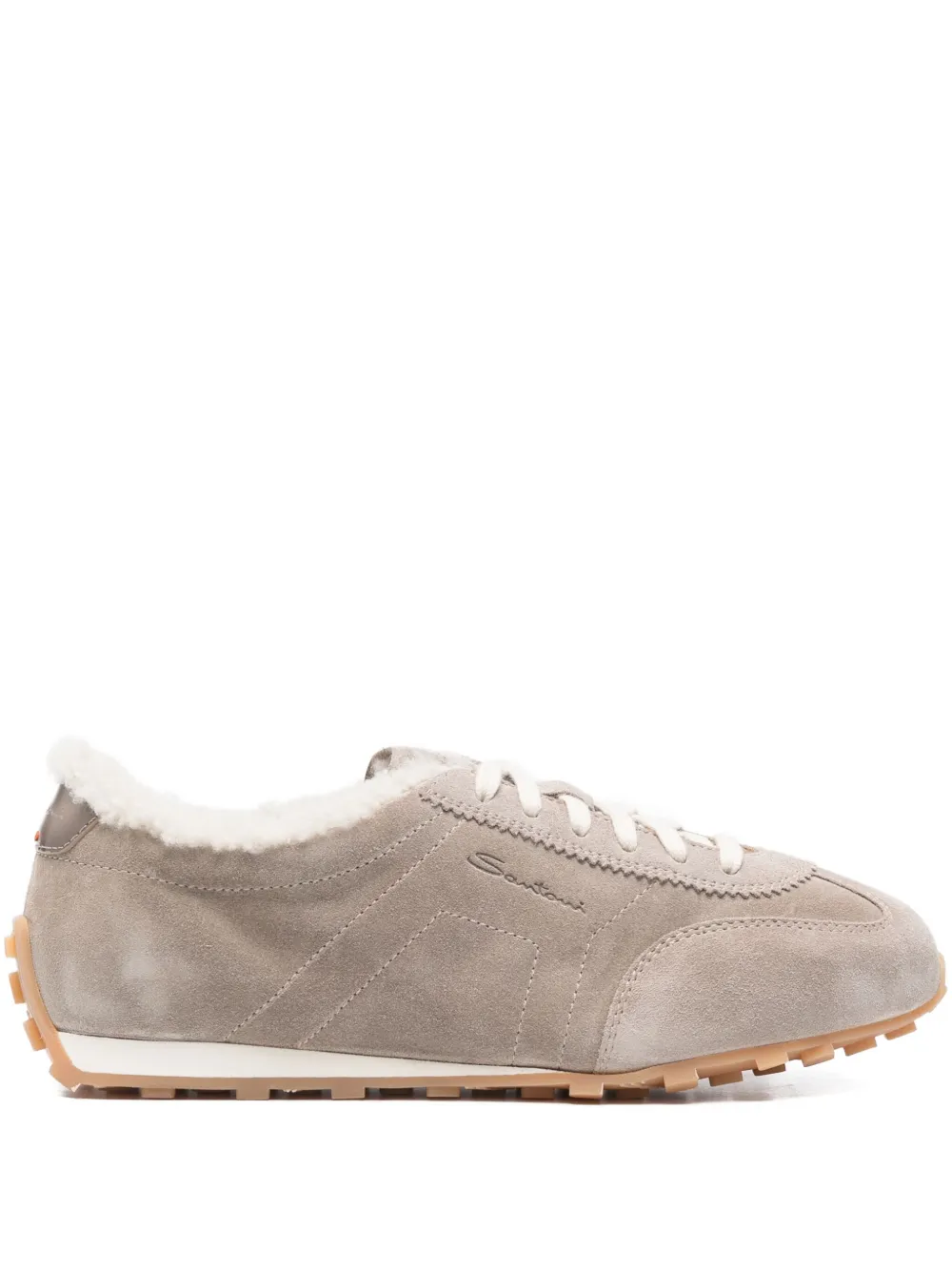 Santoni panelled sneakers Neutrals