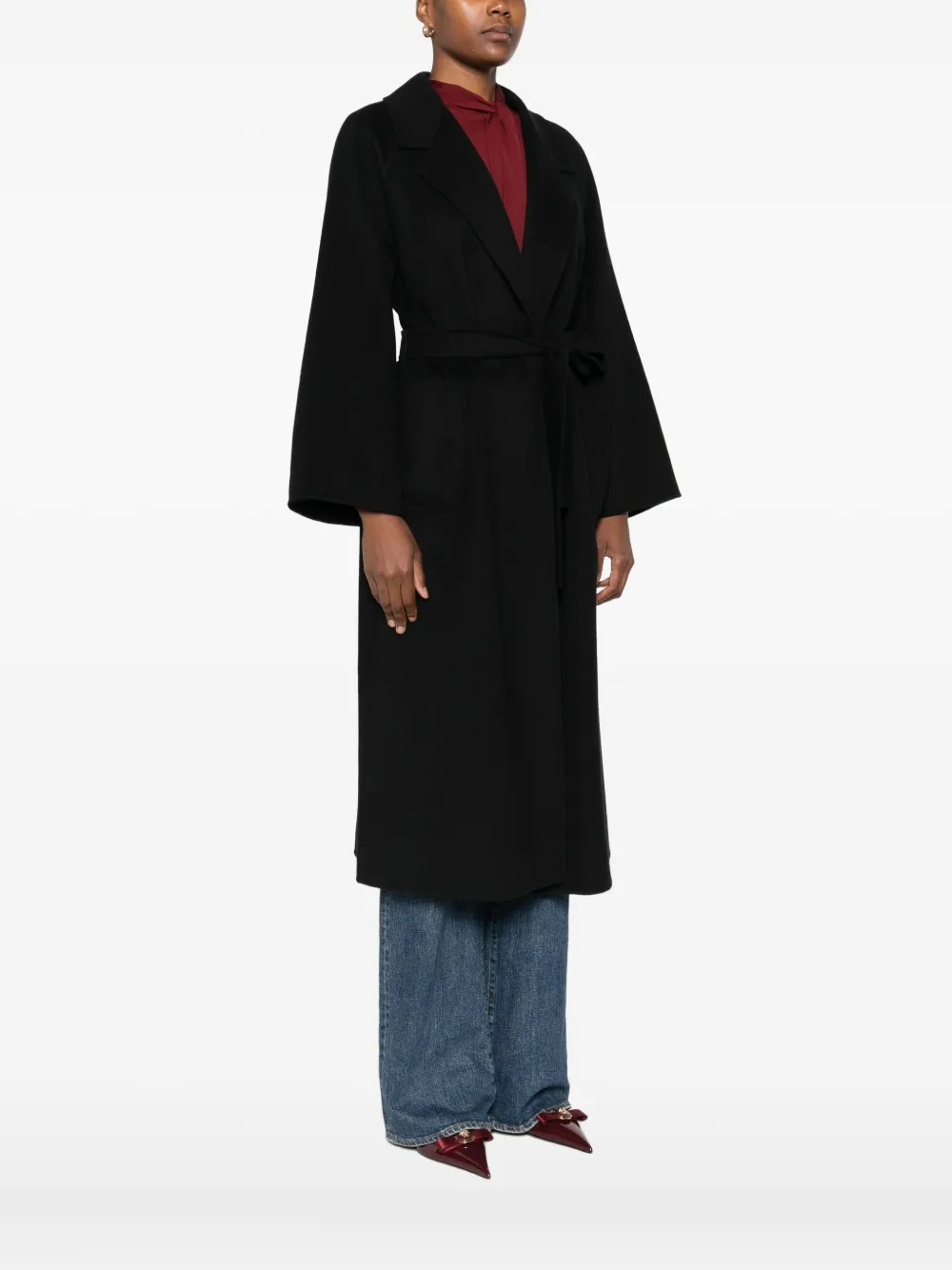 Arma Jas met ceintuur Zwart