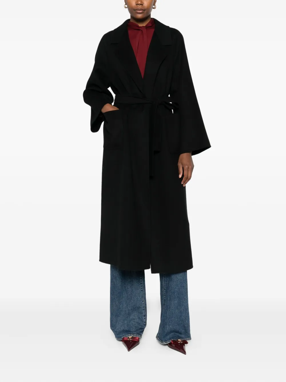 Arma belted-pocketed coat | Single Breasted Coats | Image 2