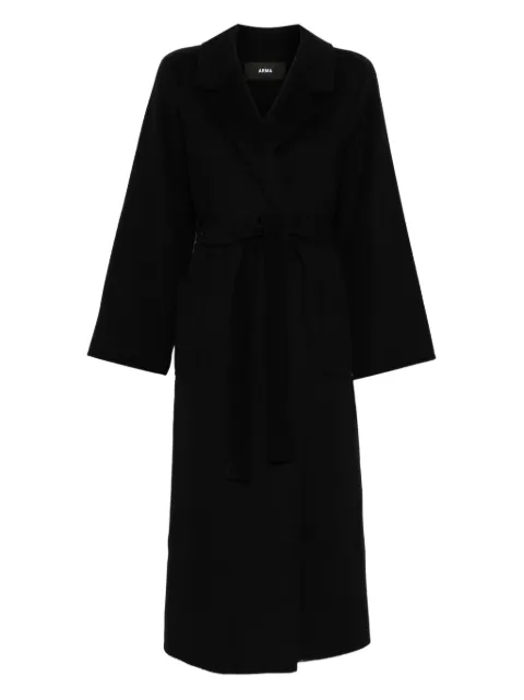 Arma belted-pocketed coat