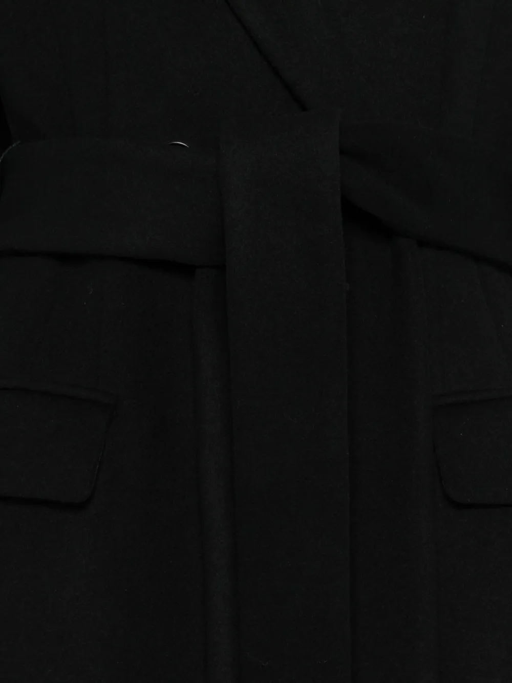 Msgm Belted Notched Coat In Black