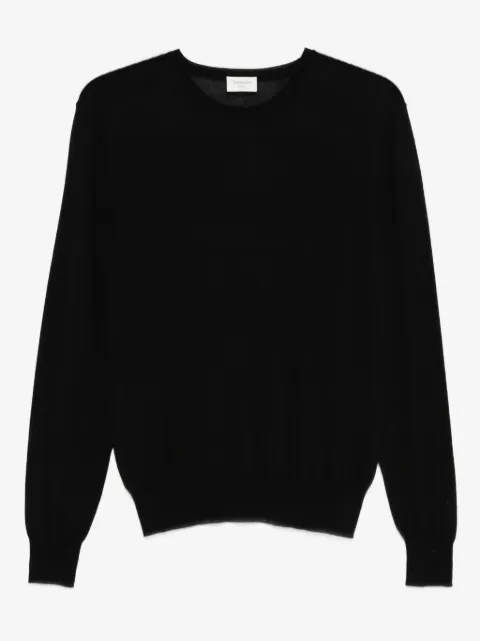 Saint Laurent 라운드 넥 패널 울 스웨터