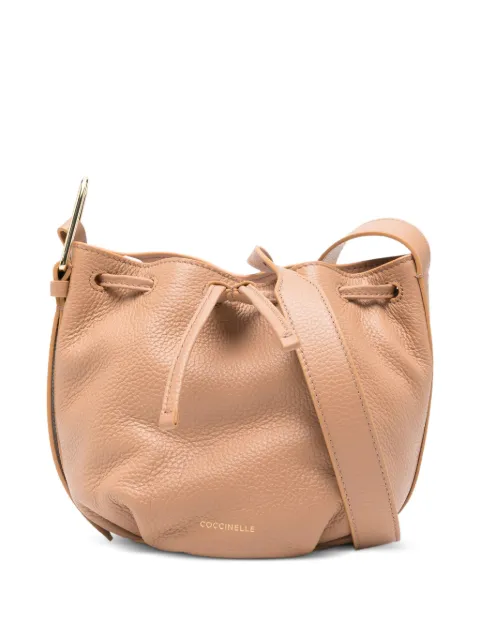 Coccinelle Malory drawstring leather bucket bag