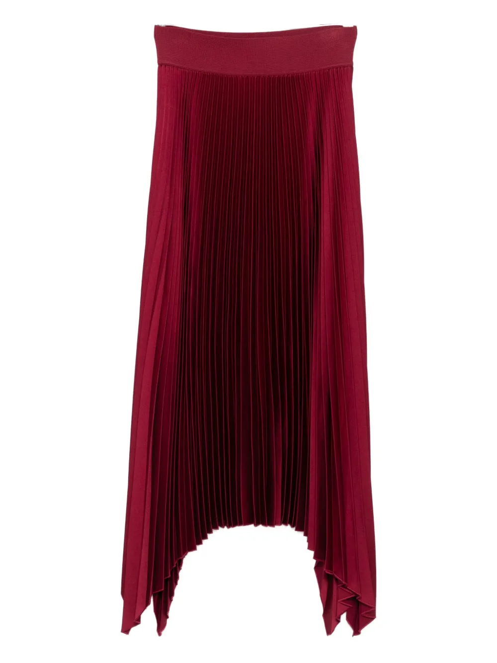 JOSEPH pleated asymmetric-hem skirt - Rosso