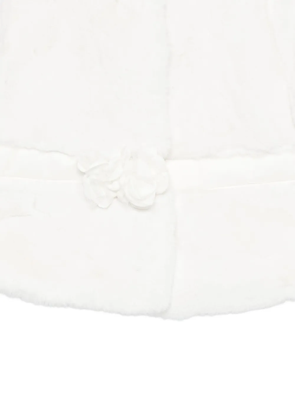 Abel & Lula Faux-fur Flower-embellished Jacket In White
