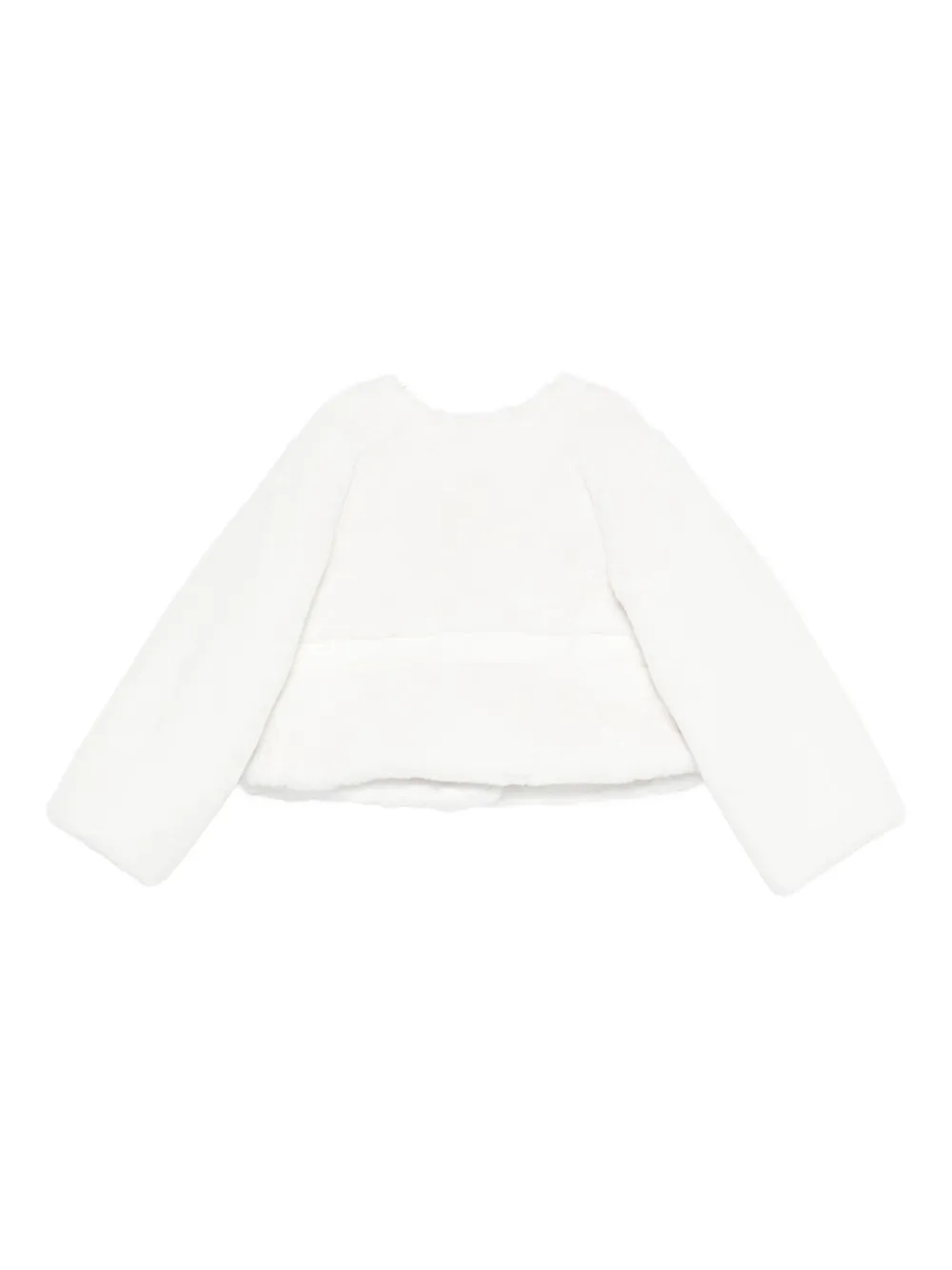 Abel & Lula Faux-fur Flower-embellished Jacket In White