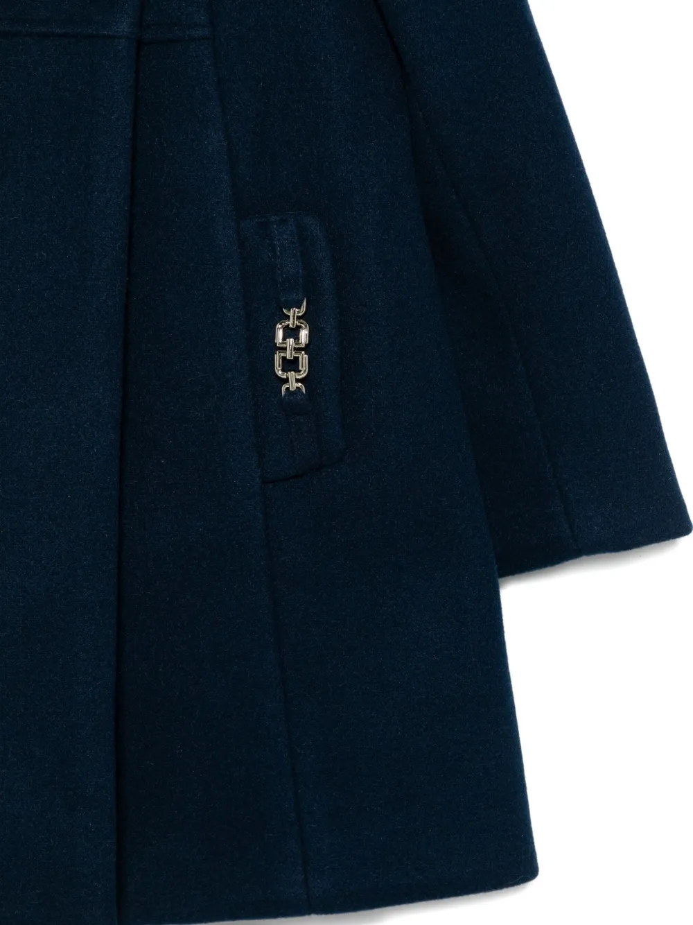 Abel & Lula Jas met kraag van imitatiebont en kettingdetail Blauw