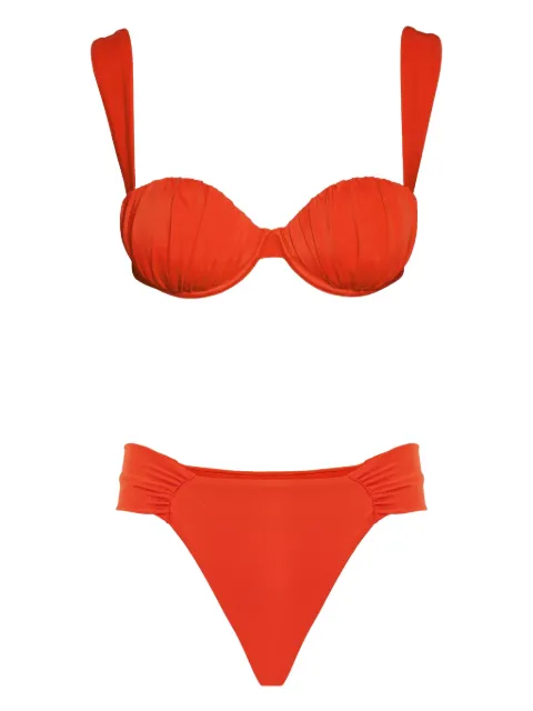 Noire Swimwear ruched tie-fastening bikini