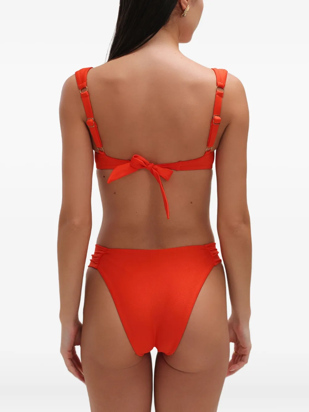 Noire Swimwear Ruched Tie-fastening Bikini In Red