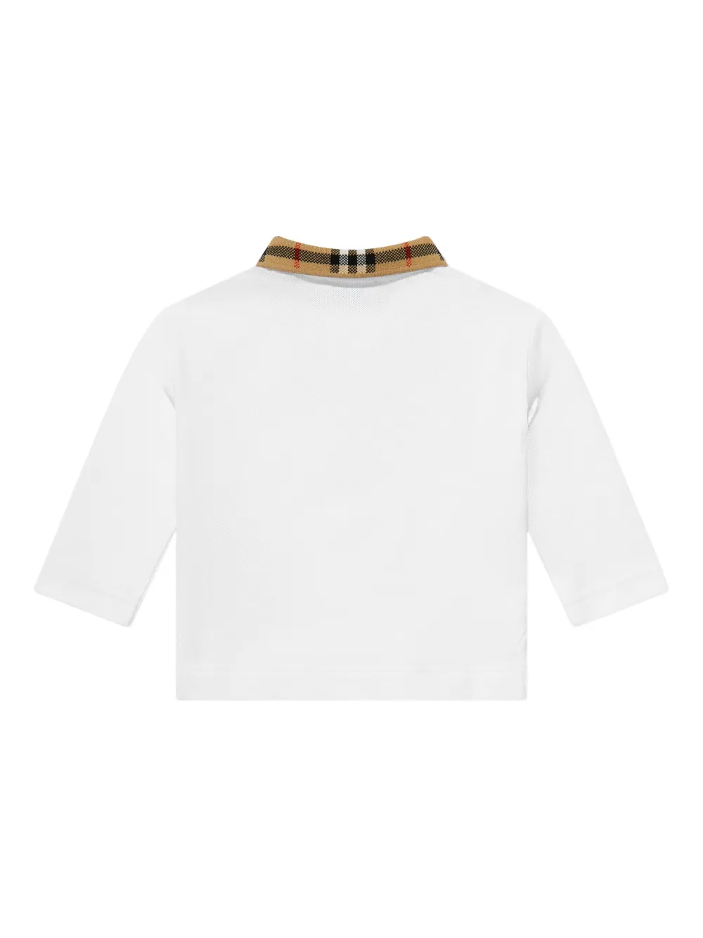 Burberry Kids checked-collar polo shirt - Wit