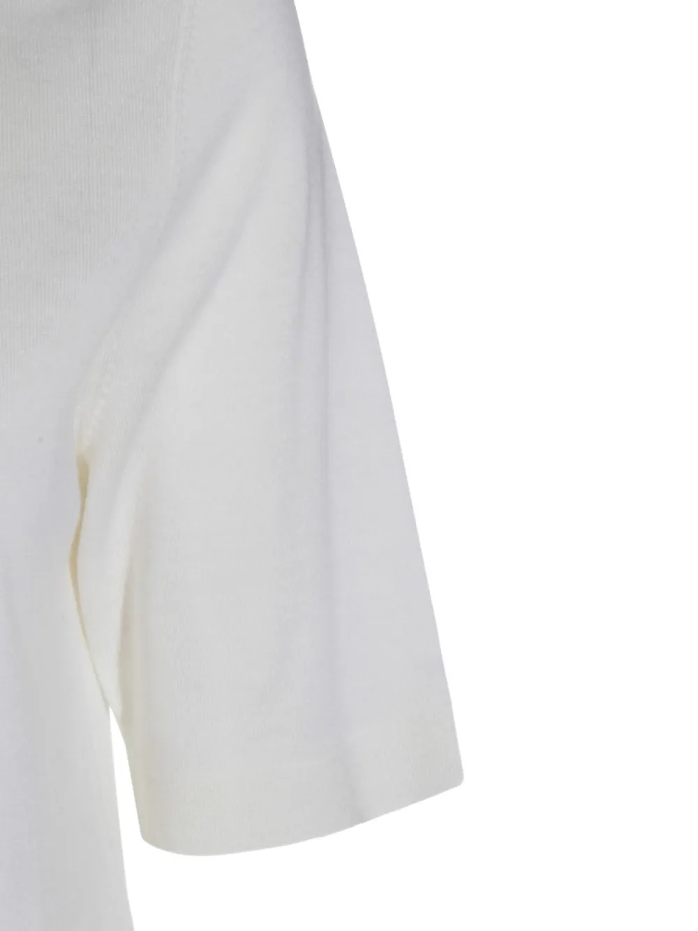 Allude Turtleneck Short-sleeve Sweater In White