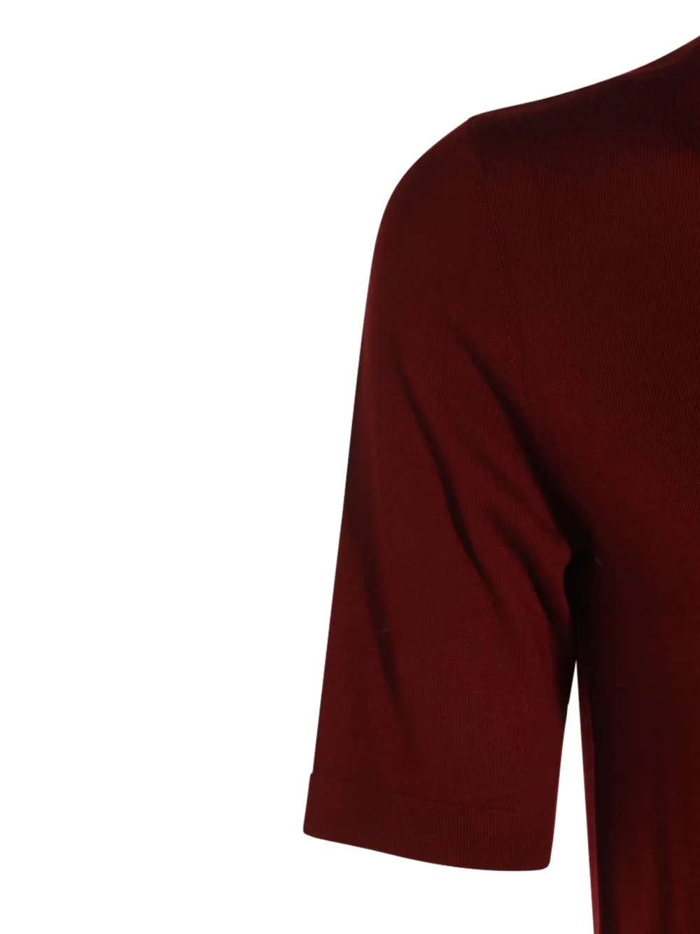 Allude Turtleneck Short-sleeve Sweater In Burgundy