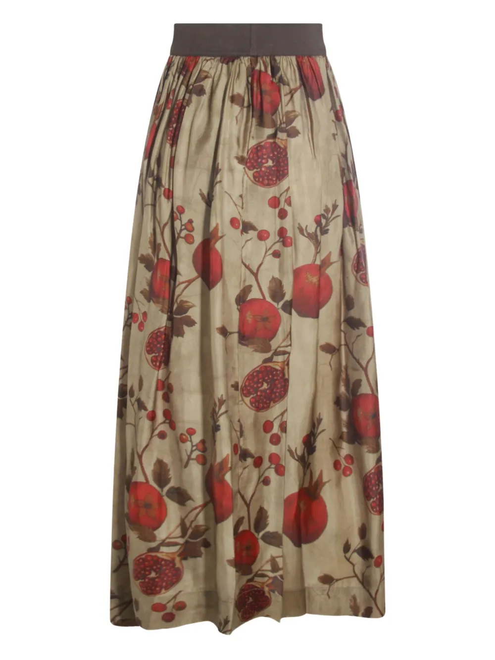 Uma Wang pomegranate-print maxi skirt - Beige