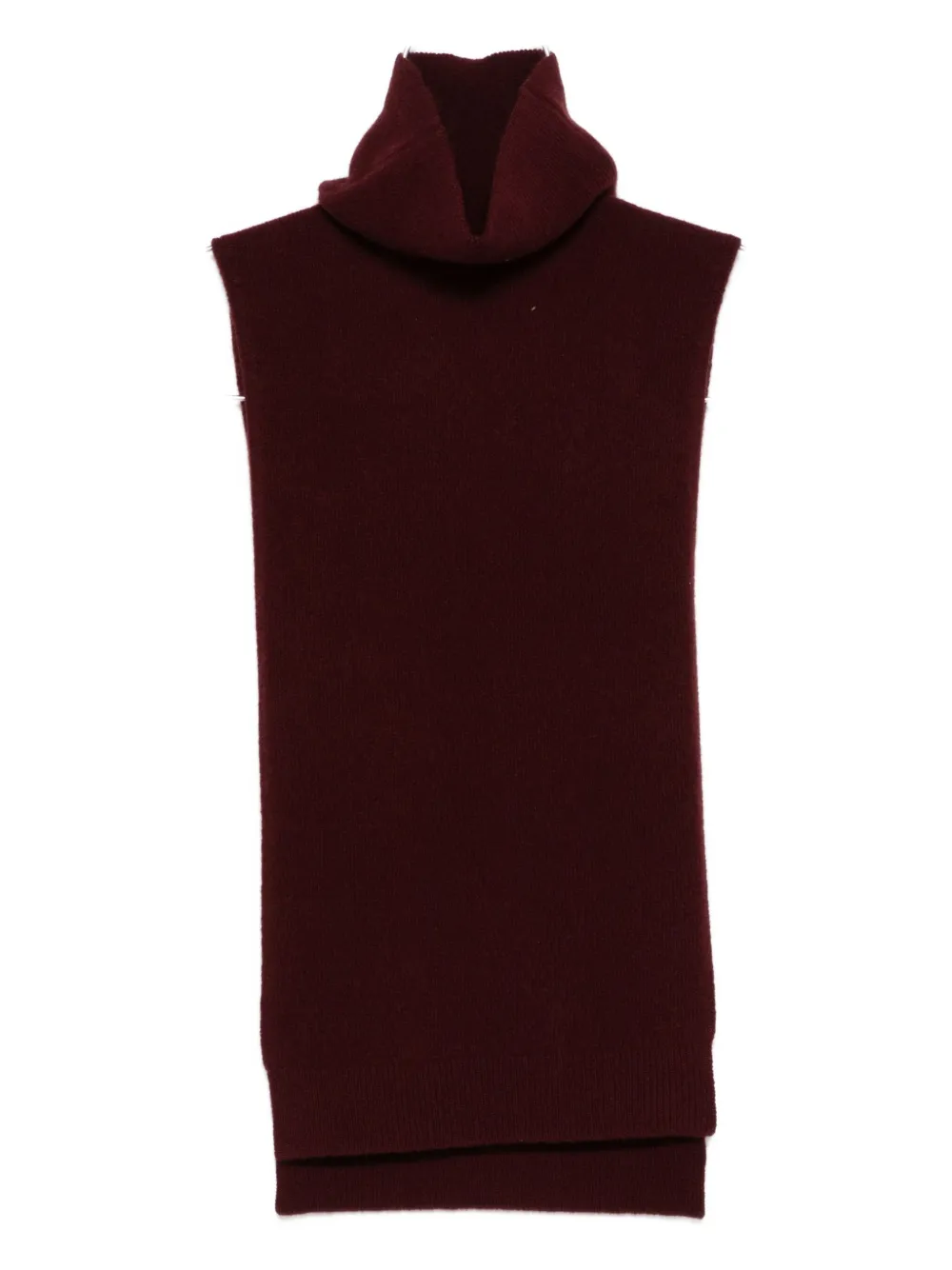 Christian Wijnants Turtleneck Sleeveless Top In Burgundy