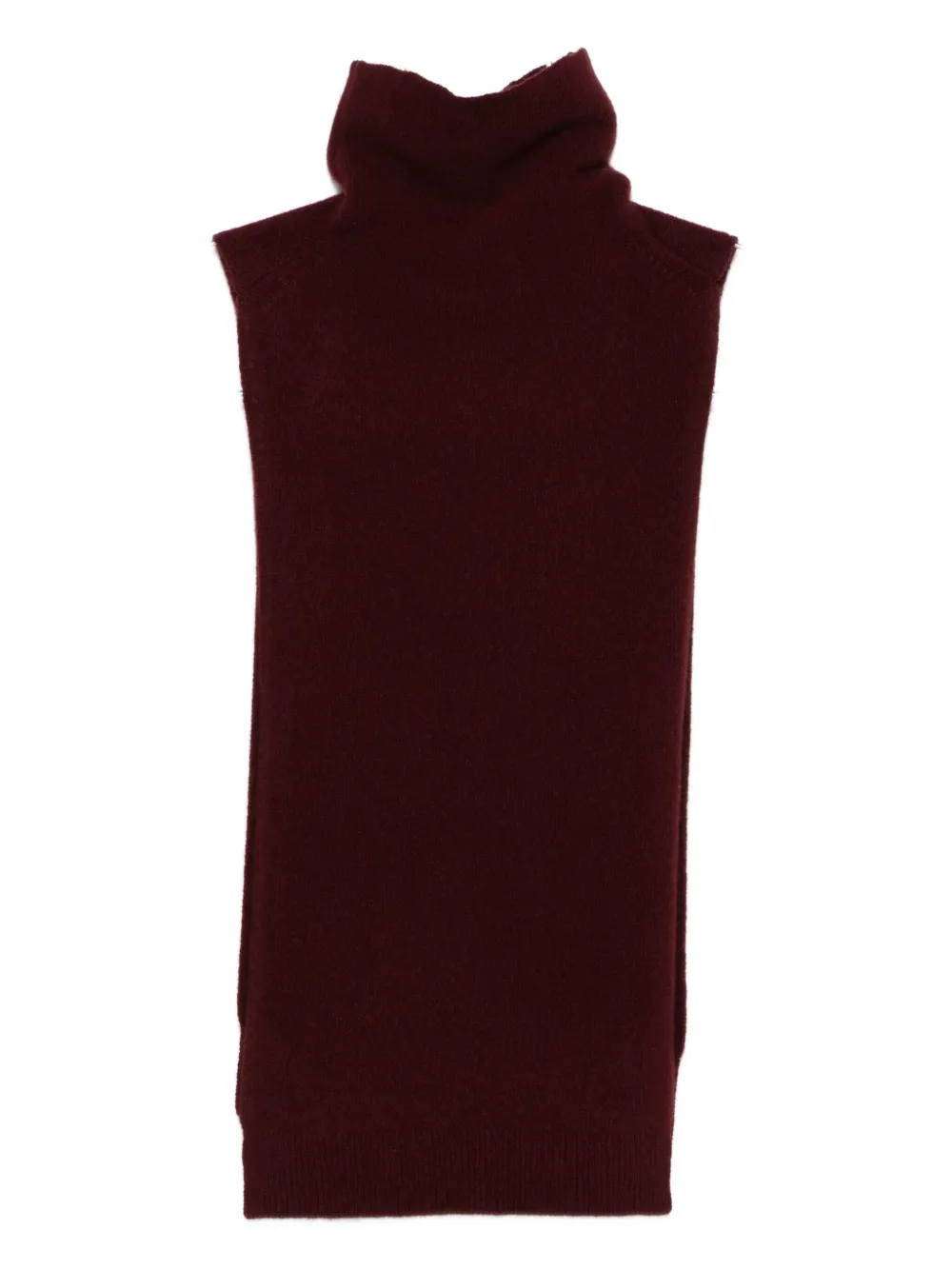 Christian Wijnants Turtleneck Sleeveless Top In Burgundy