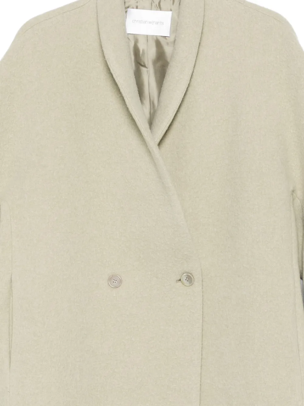 Christian Wijnants Caparis jas met dubbele rij knopen en sjaalkraag Beige