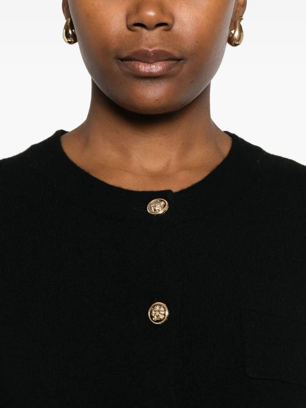 Hugenberg Button Pocket Cardigan In Black