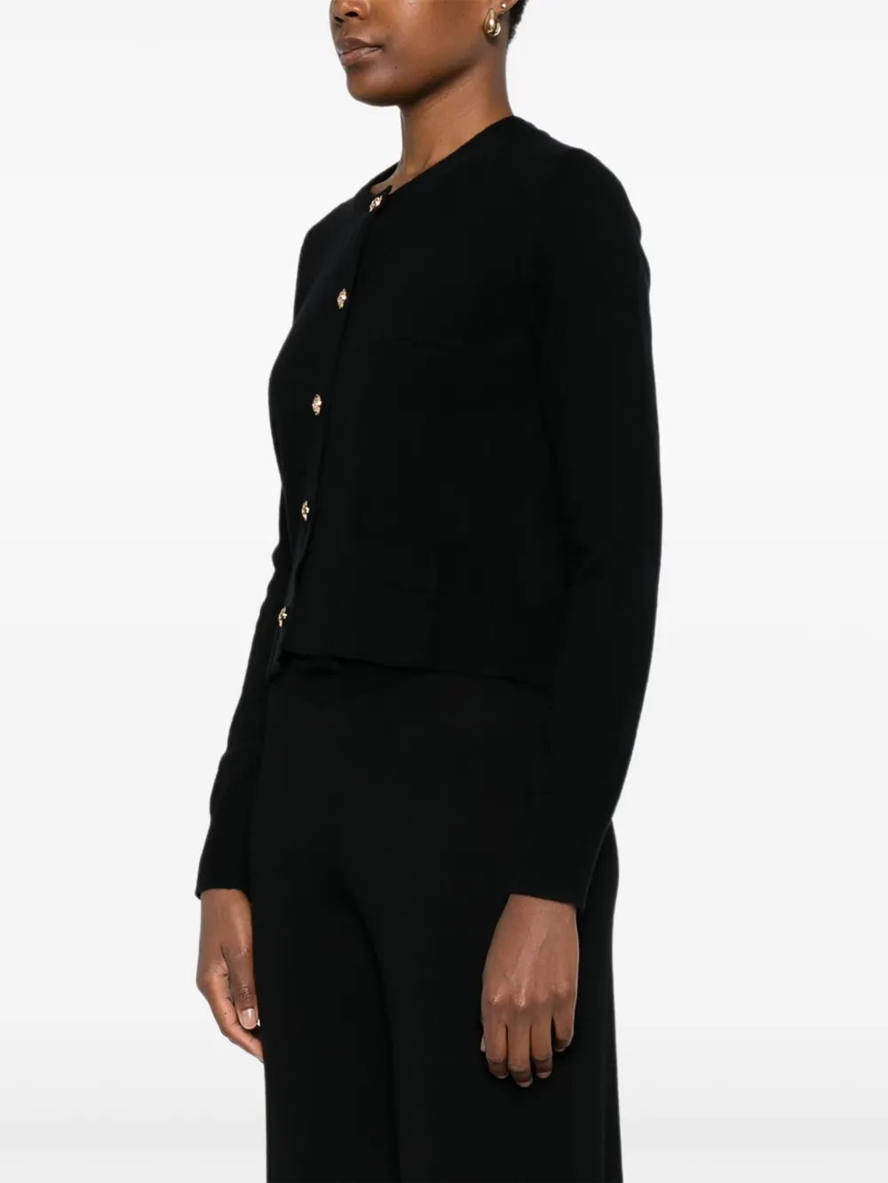 Hugenberg Button Pocket Cardigan In Black