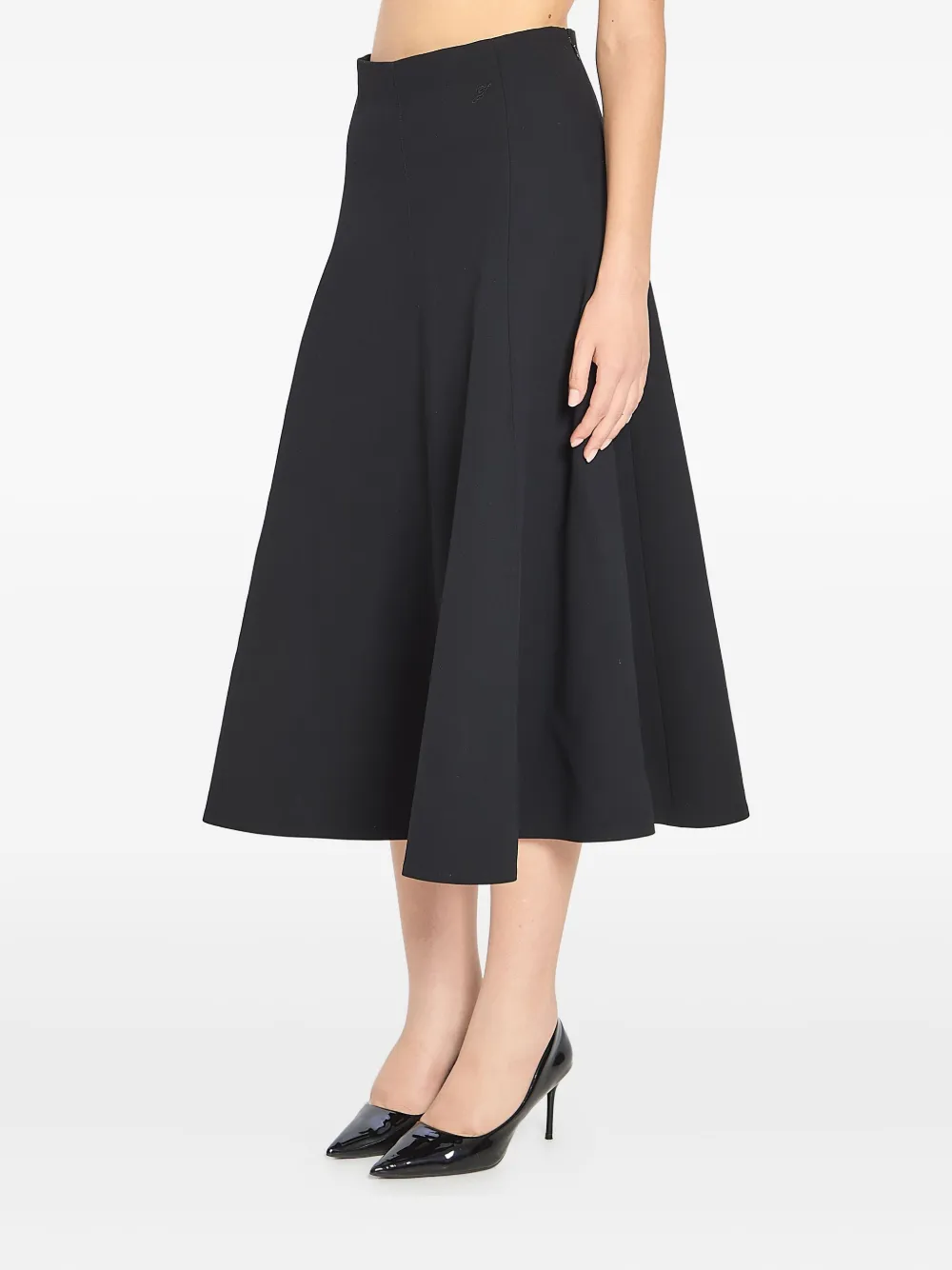 Jacquemus The Triangle De Nimes Flared Denim Skirt In Black