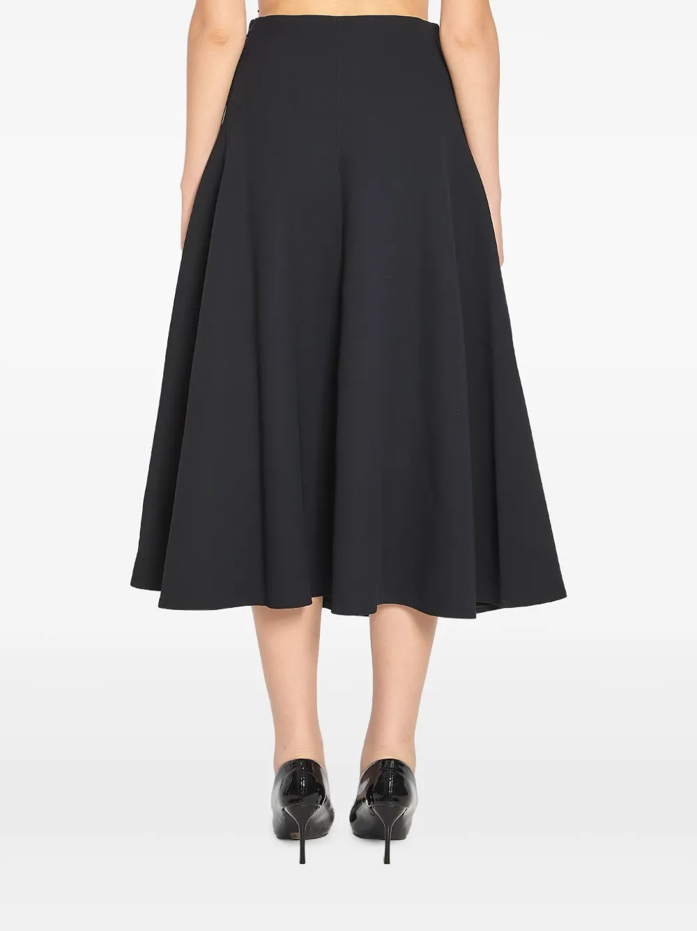 Jacquemus The Triangle De Nimes Flared Denim Skirt In Black