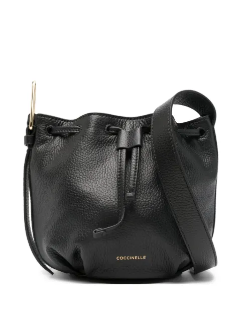 Coccinelle Malory drawstring leather bucket bag