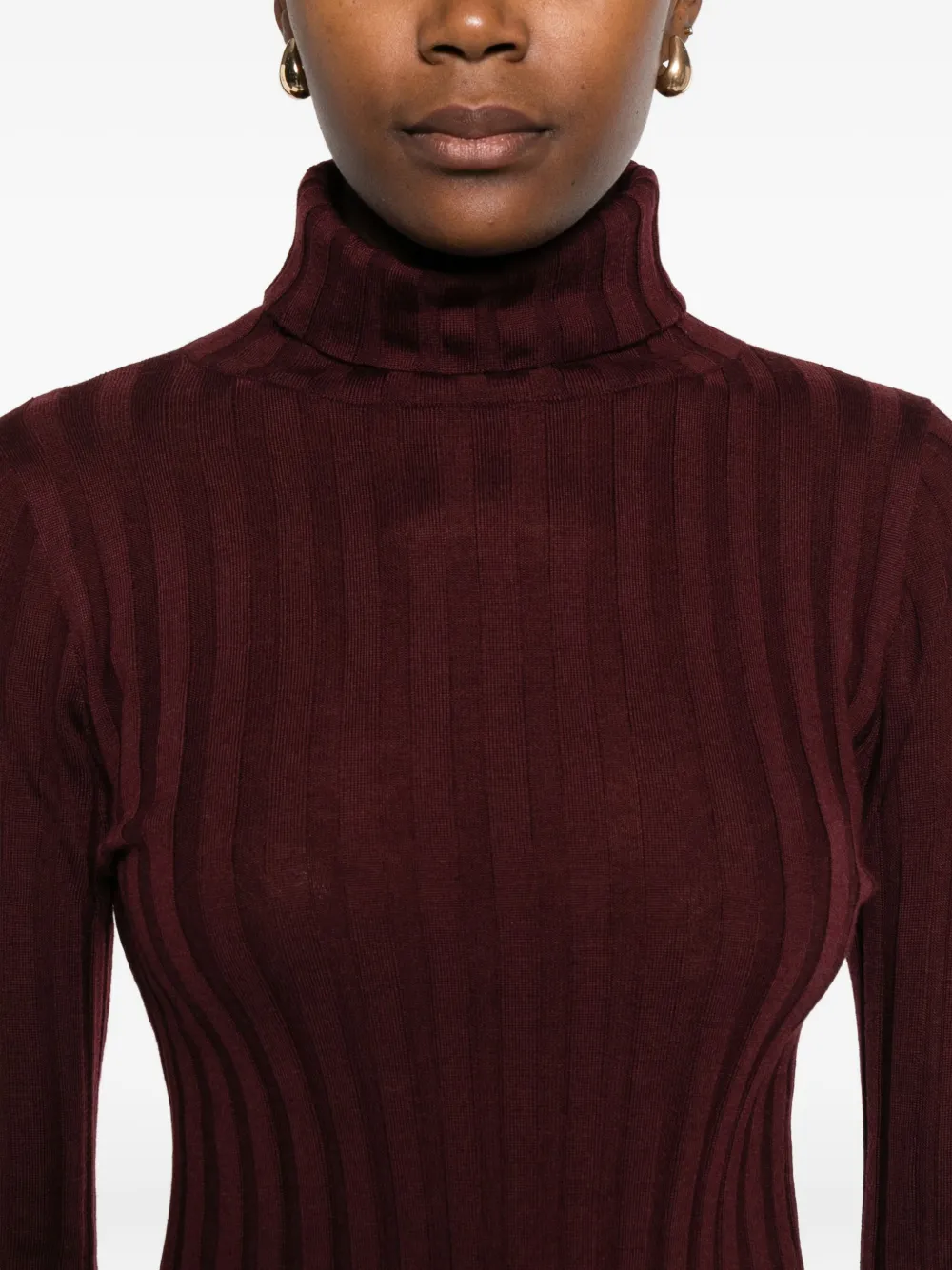 Hugenberg Ribbed Turtleneck Sweater In Red
