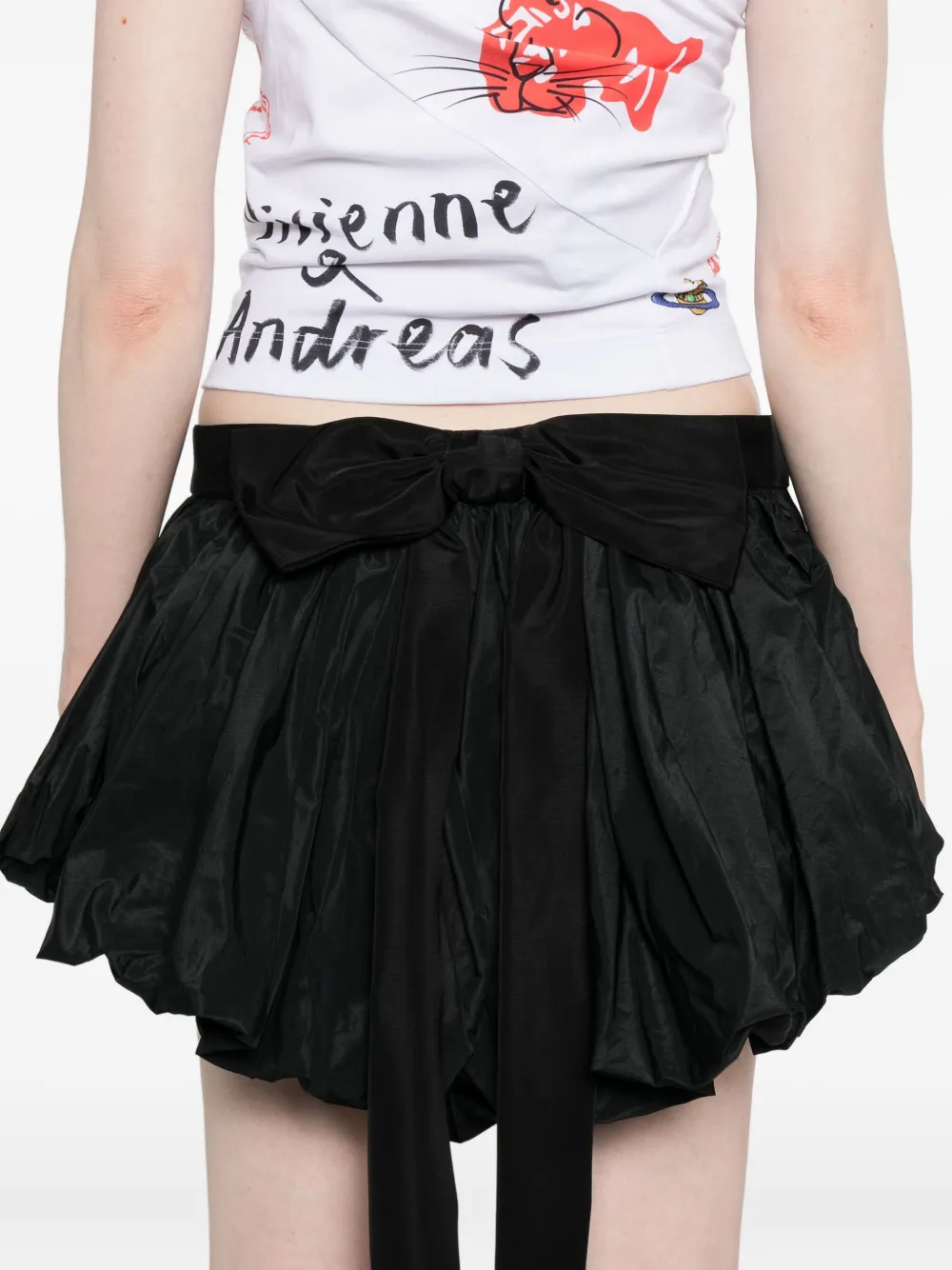 Dsquared2 Bow-detailed Ruffled Mini Skirt In Black