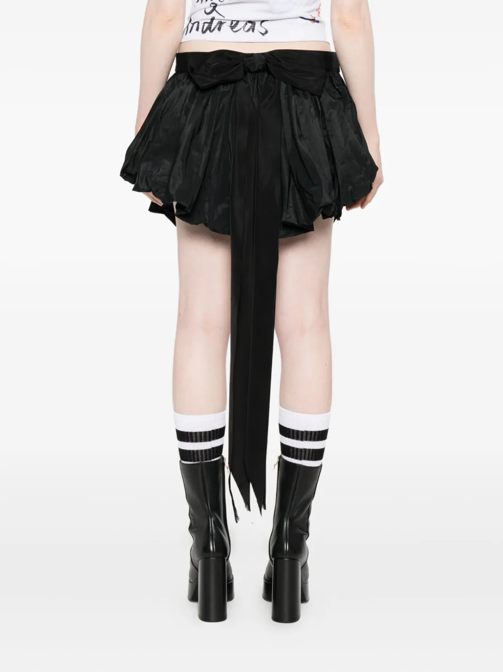Dsquared2 Bow-detailed Ruffled Mini Skirt In Black