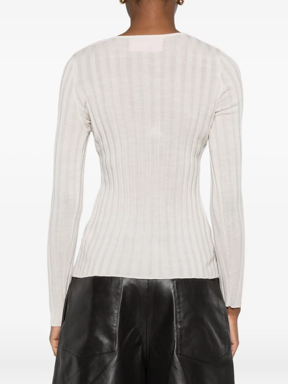 Hugenberg Ribbed Long-sleeve Top In White