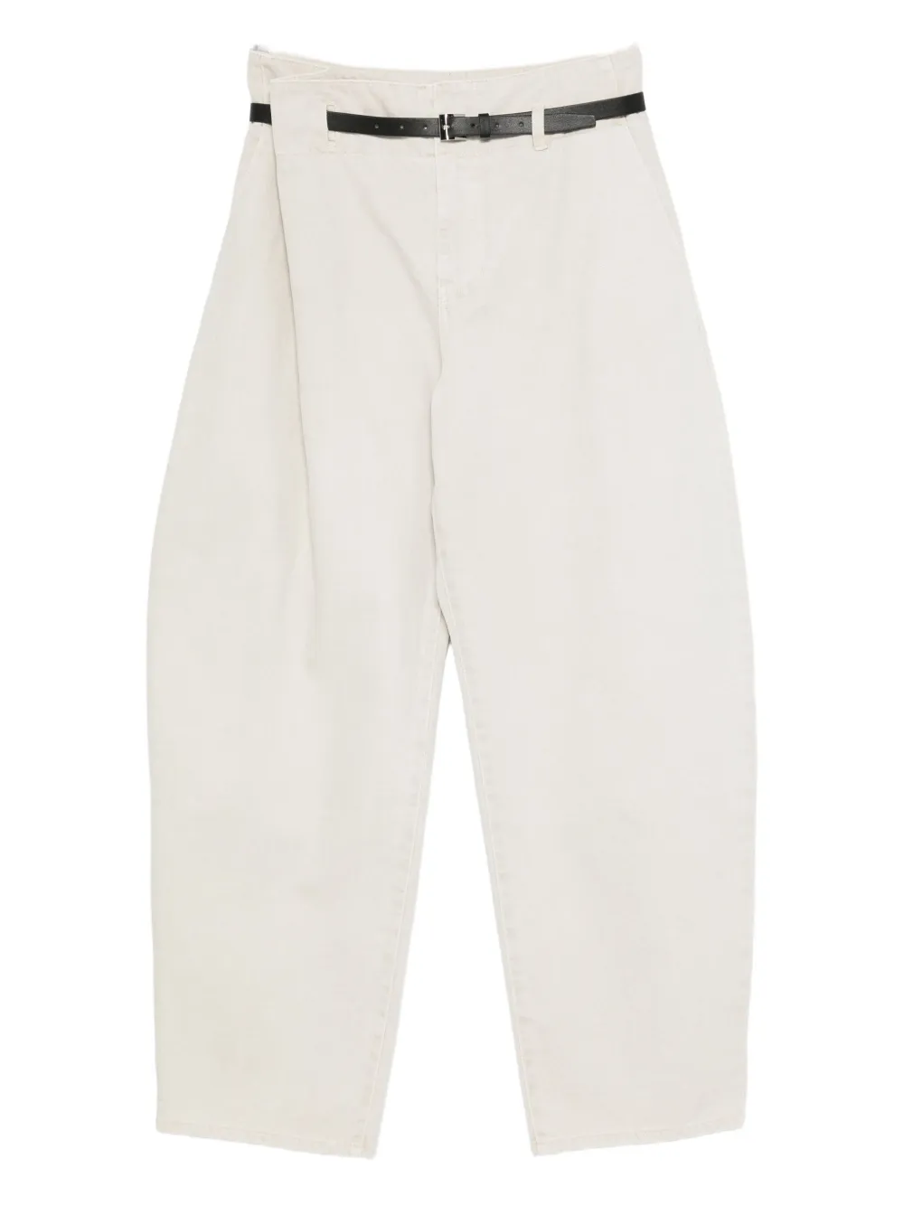YCH belted pleated trousers | White | Image 1
