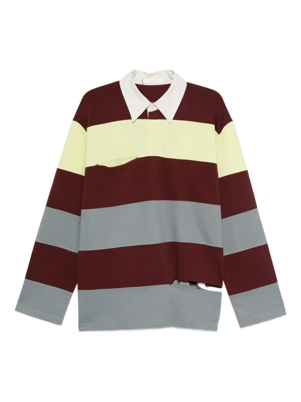Ych Striped Polo Top In Red