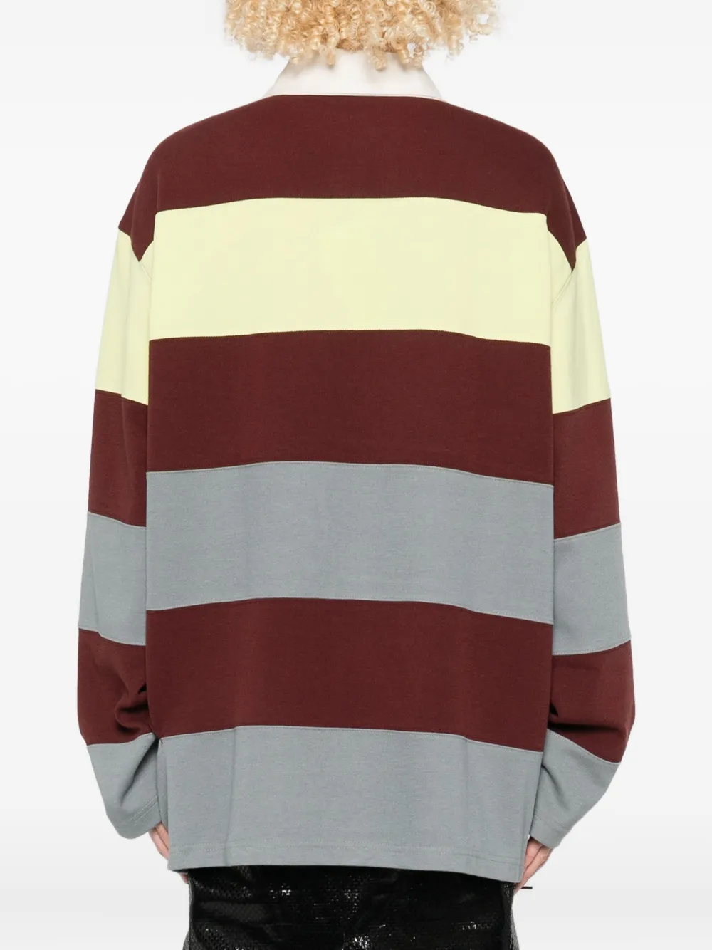 Ych Striped Polo Top In Red