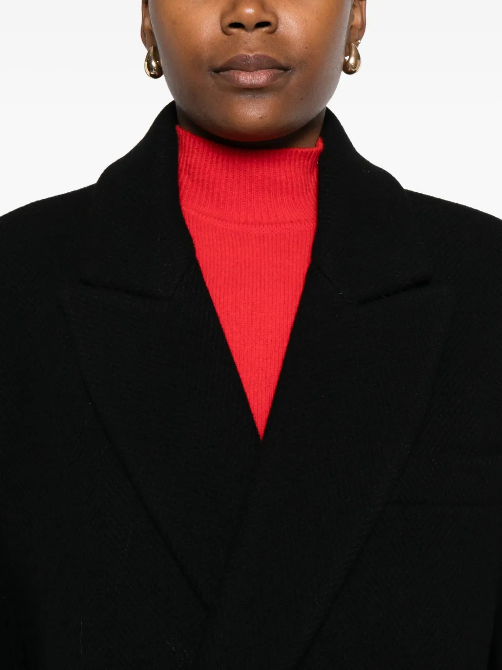 Ych Double-breasted Coat In Black