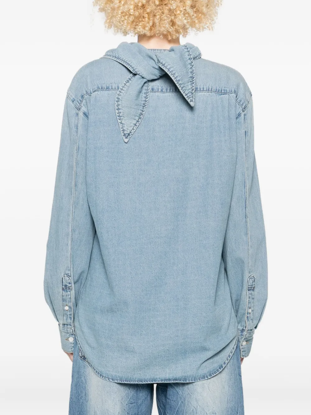 Ych Button-down Denim Shirt In Blue