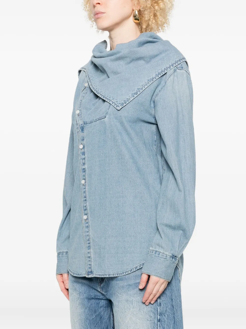 Ych Button-down Denim Shirt In Blue