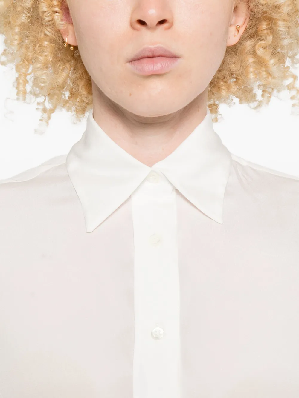 Mazzarelli Button-down Long-sleeved Shirt In White