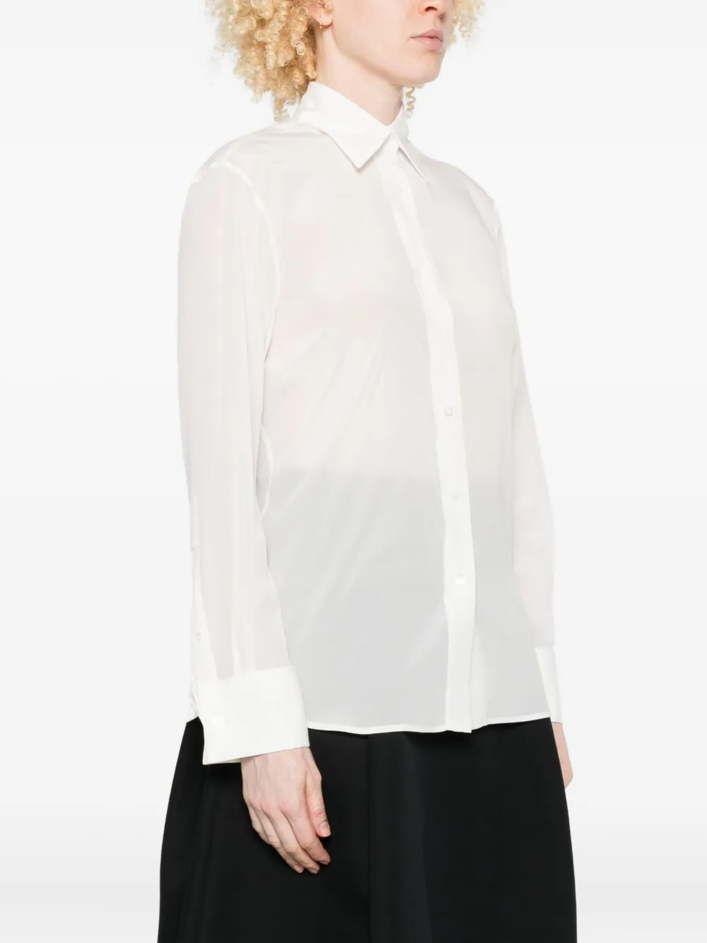 Mazzarelli Button-down Long-sleeved Shirt In White