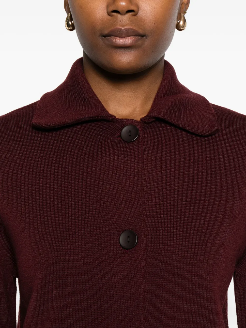 Hugenberg Buttoned Patch-pocket Cardigan In Brown