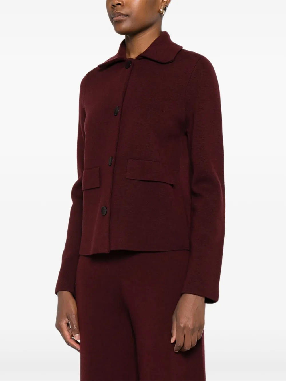 Hugenberg Buttoned Patch-pocket Cardigan In Brown