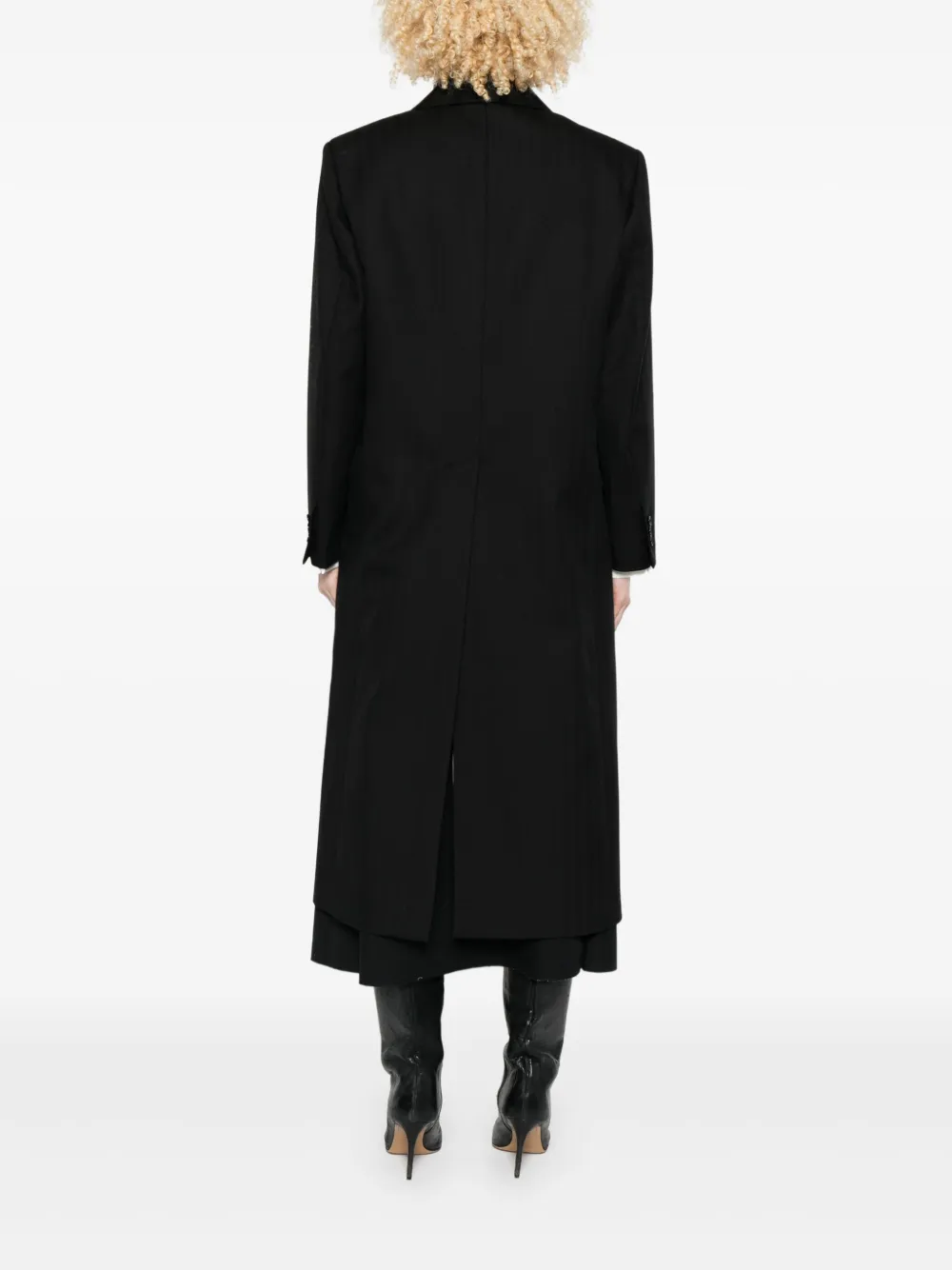 Barena Mantel met dubbele rij knopen Zwart
