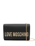 Love Moschino logo-plaque chain-strap clutch bag - Black