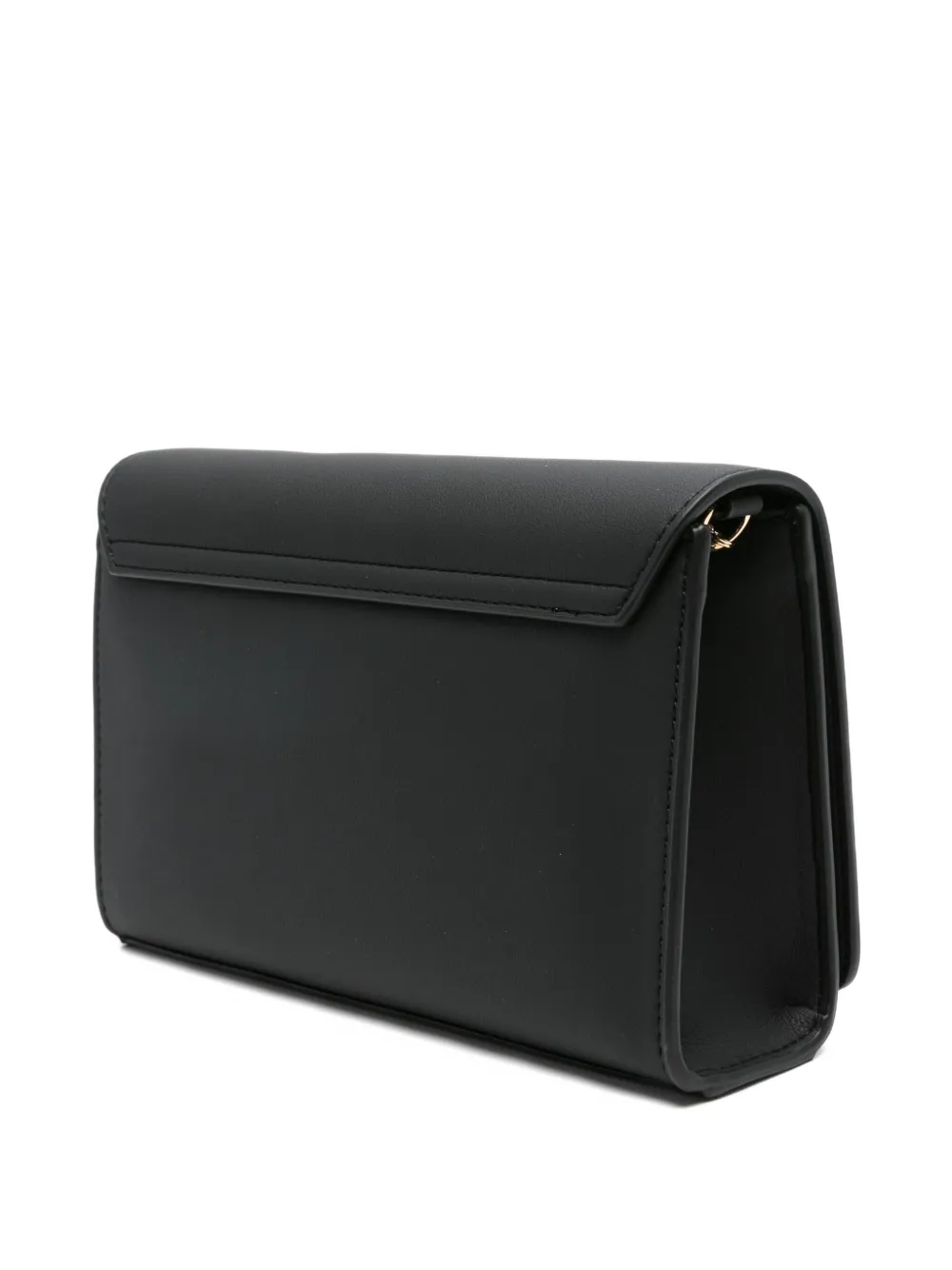 Love Moschino Clutch met logoplakkaat en kettingband Zwart